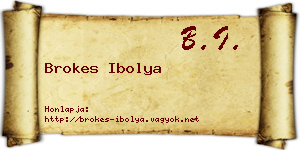 Brokes Ibolya névjegykártya